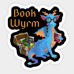 Book Worm Reading Dragon Sticker